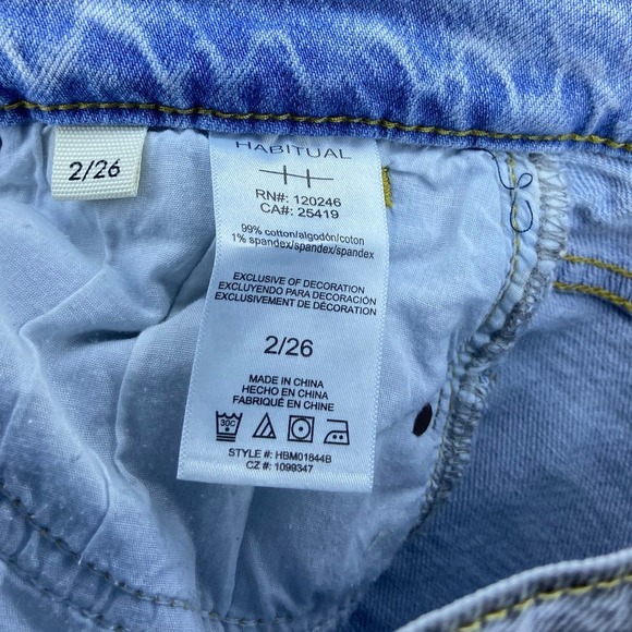 Womens Wide Leg Cropped Jeans Ombre Light Wash Raw Hem Size 2 26 - Picture 11 of 11